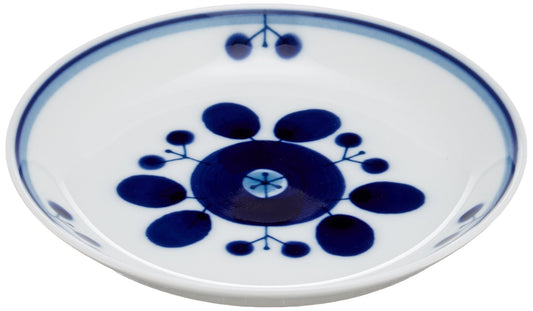 Hakusan Pottery Hasami Ware Plate, Blue, Bloom Bouquet, S, Approx. 4.3 inches (11 cm), Made in Japan