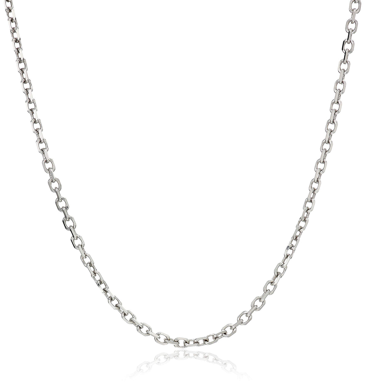 MCS Jewelry 14 Karat Yellow OR White Gold Solid Rolo Cable Chain Necklace 1.8mm (Length: 16"-24") (16, white-gold)