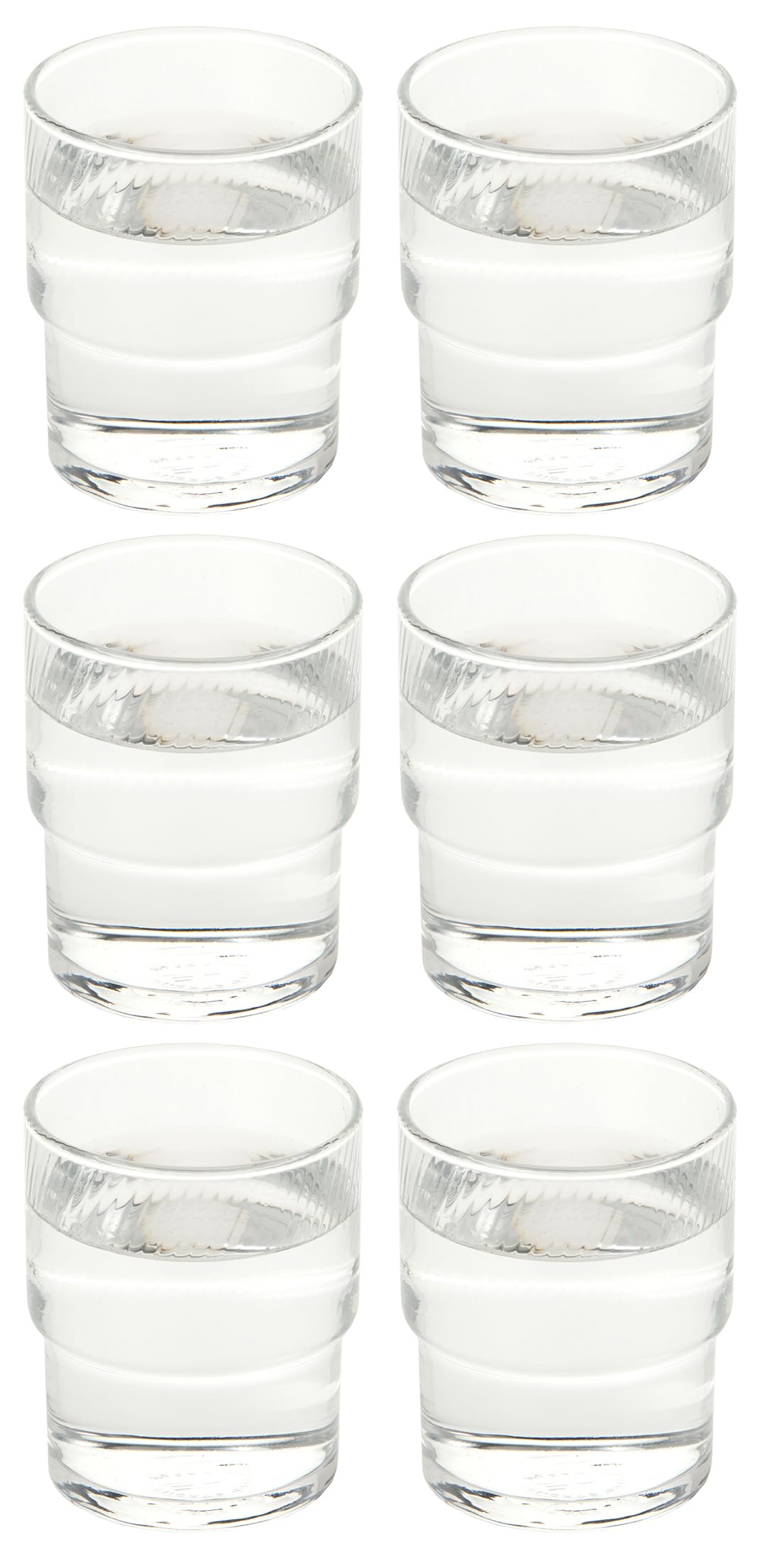 Toyo Sasaki Glass 00445HS Glass Tumbler, 6.8 fl oz (200 ml), HS Stackable, Shatter-Resistant, Bobbin, Made in Japan, Dishwasher Safe, Pack of 6