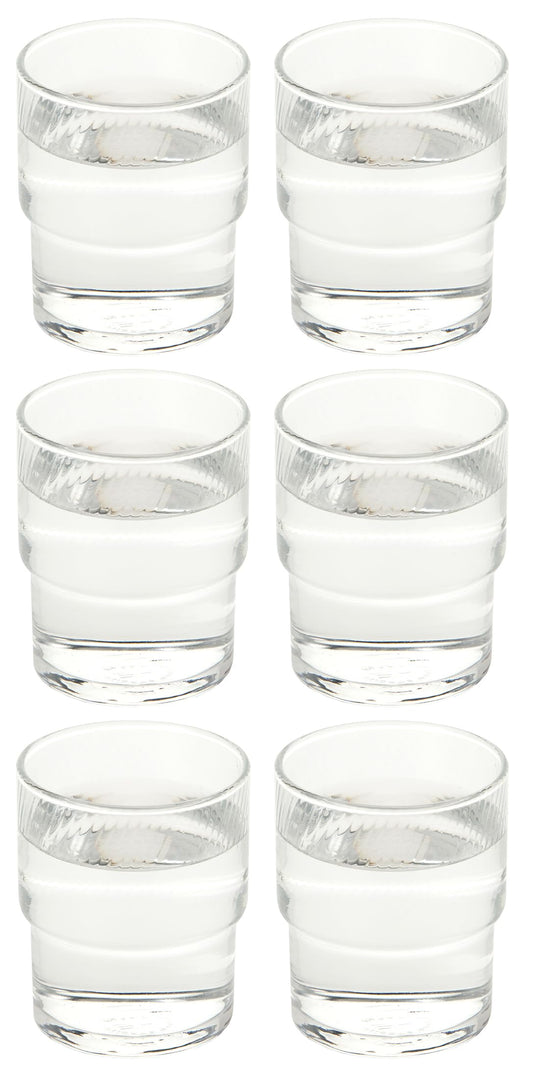 Toyo Sasaki Glass 00445HS Glass Tumbler, 6.8 fl oz (200 ml), HS Stackable, Shatter-Resistant, Bobbin, Made in Japan, Dishwasher Safe, Pack of 6
