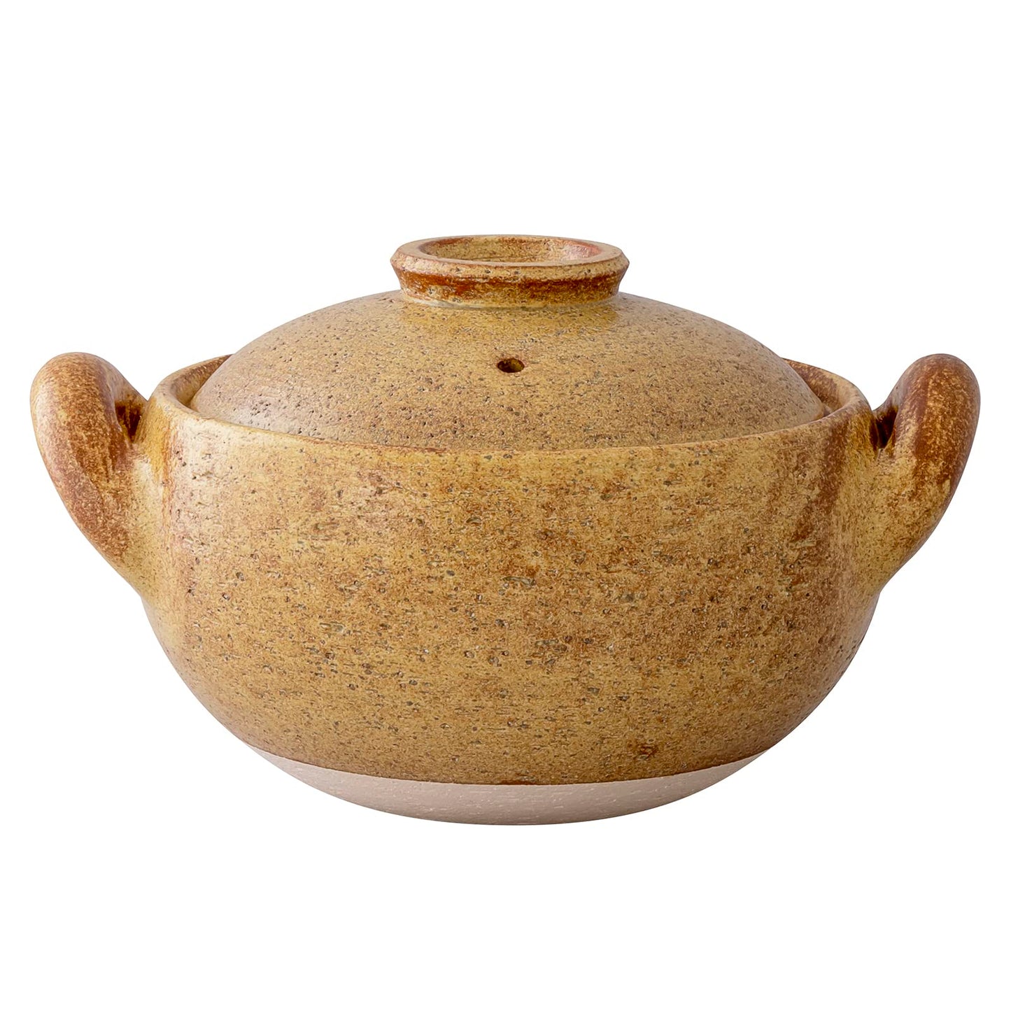 Hasegatani Pottery ACT-31 Miso Soup Pot, Earthenware Pot, Large, For 3 to 4 People, Approx. 9.1 inches (23 cm), Approx. 60.9 fl oz (1,800 ml), Direct Fire, Empty Fired OK, Yellow