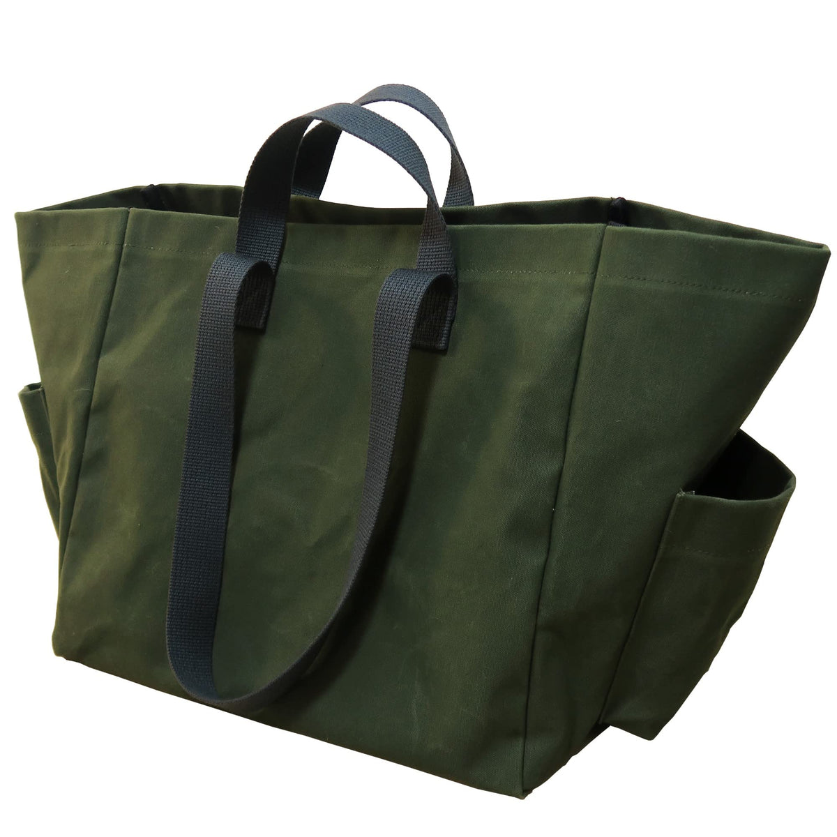 HOBI Canvas Bag 25L 14"×12"×10" 15 Oz. [Made in Japan] 35 Mil Thick Premium Canvas(Shuttle Loom) Waterproof Paraffin Coating [Rough＆Tough] Super Heavy Duty Olive drab【Survive Tote Bag】