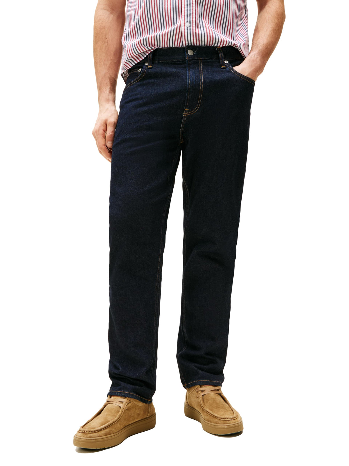 Tommy Hilfiger Men's Regular Fit Stretch Jeans Rinse 33x30