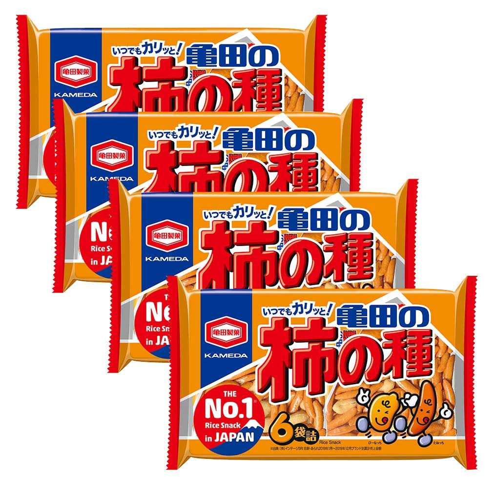 Kameda Seika Kakinotane Rice Cracker with Peanuts 200g 7.05oz x 4 packs set (Normal)