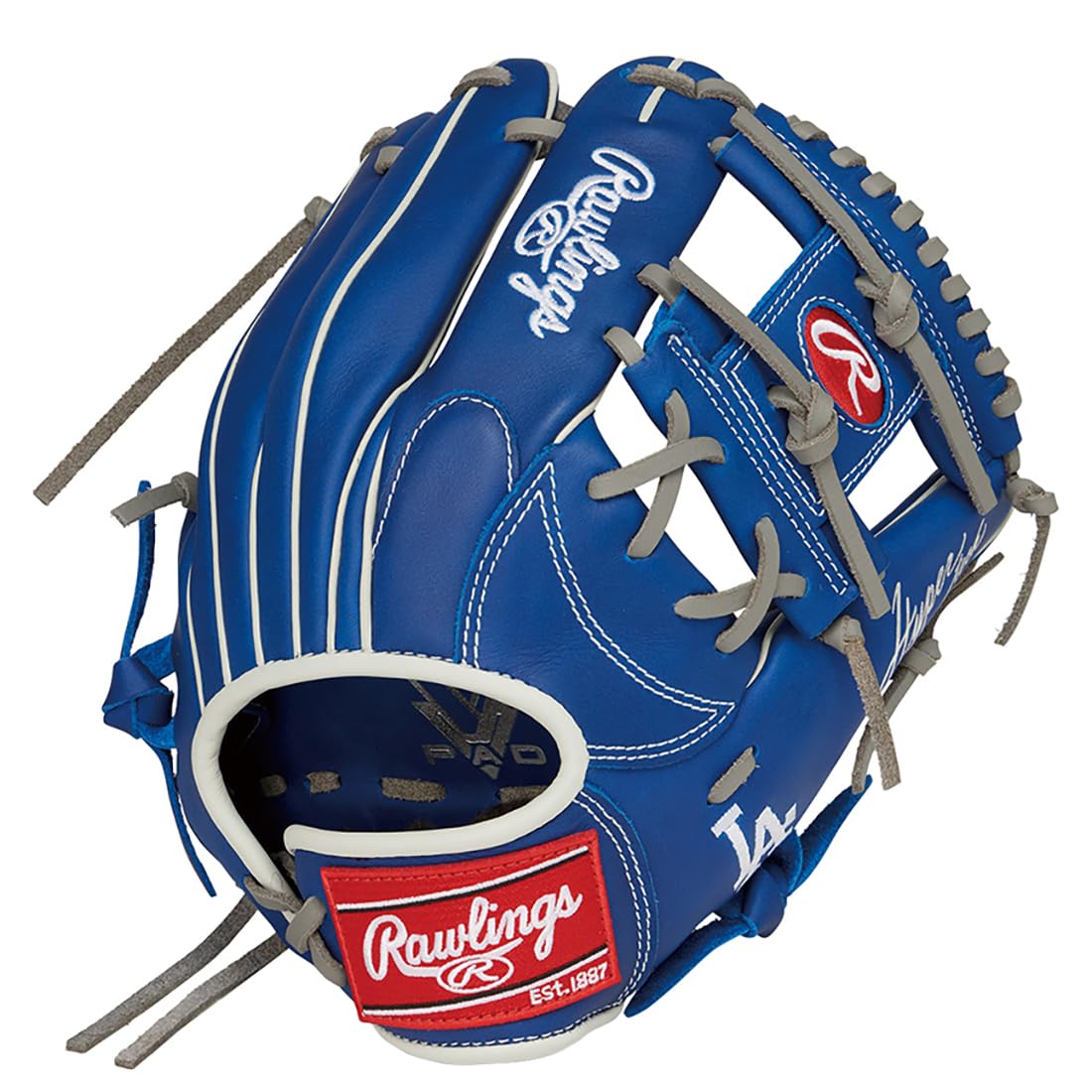 Rawlings Baseball Glove Soft JR. Kids' Junior Hyper TECH MLB Team GJ5HTMN6L Dodgers [All-Around] Size L *for Right Throwing (Worn on Left Hand)