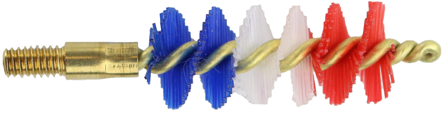 Pro-Shot Patriot Series Nylon Bore Brush – .45 Cal Pistol Brush with Red/White/Blue Nylon Bristles, Brass Core, Oversized Fill, Solvent-Resistant, #8-32 Thread, Proudly Made in the USA