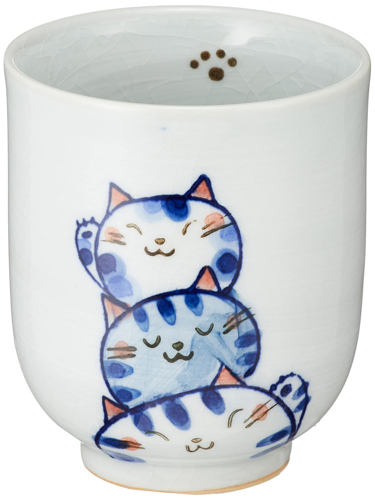 Setoyaki 091-0028 Yumekobo Trio the Nyan Teacup, Cup, Large, Approx. 7.1 fl oz (210 ml), Made in Japan
