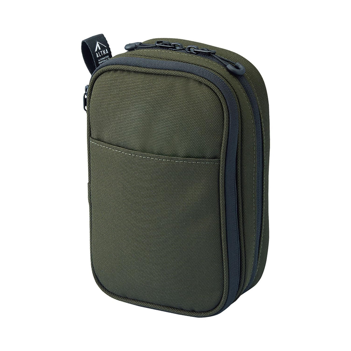 LIHIT LAB Gadget Pouch, Double, 5 x 3.6 x 8.5, Army Green (A7765-22)
