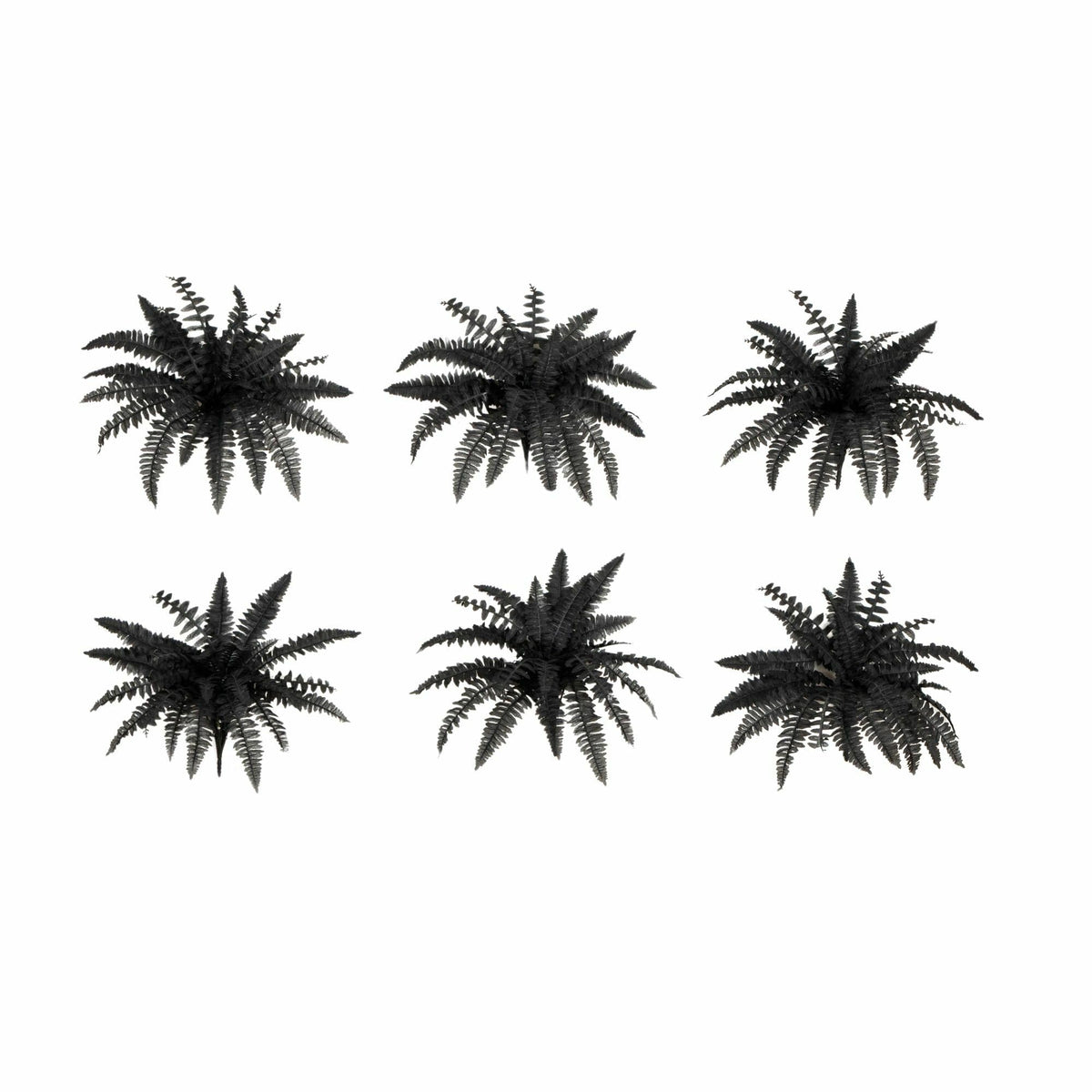 Nearly Natural 19in. Artificial Halloween Black Boston Fern Set of 6