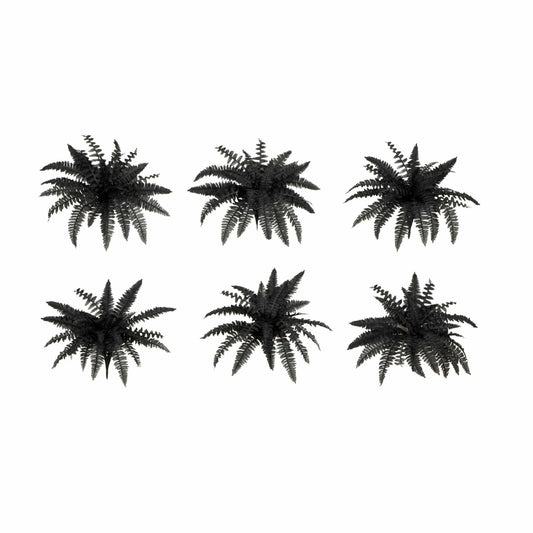 Nearly Natural 19in. Artificial Halloween Black Boston Fern Set of 6