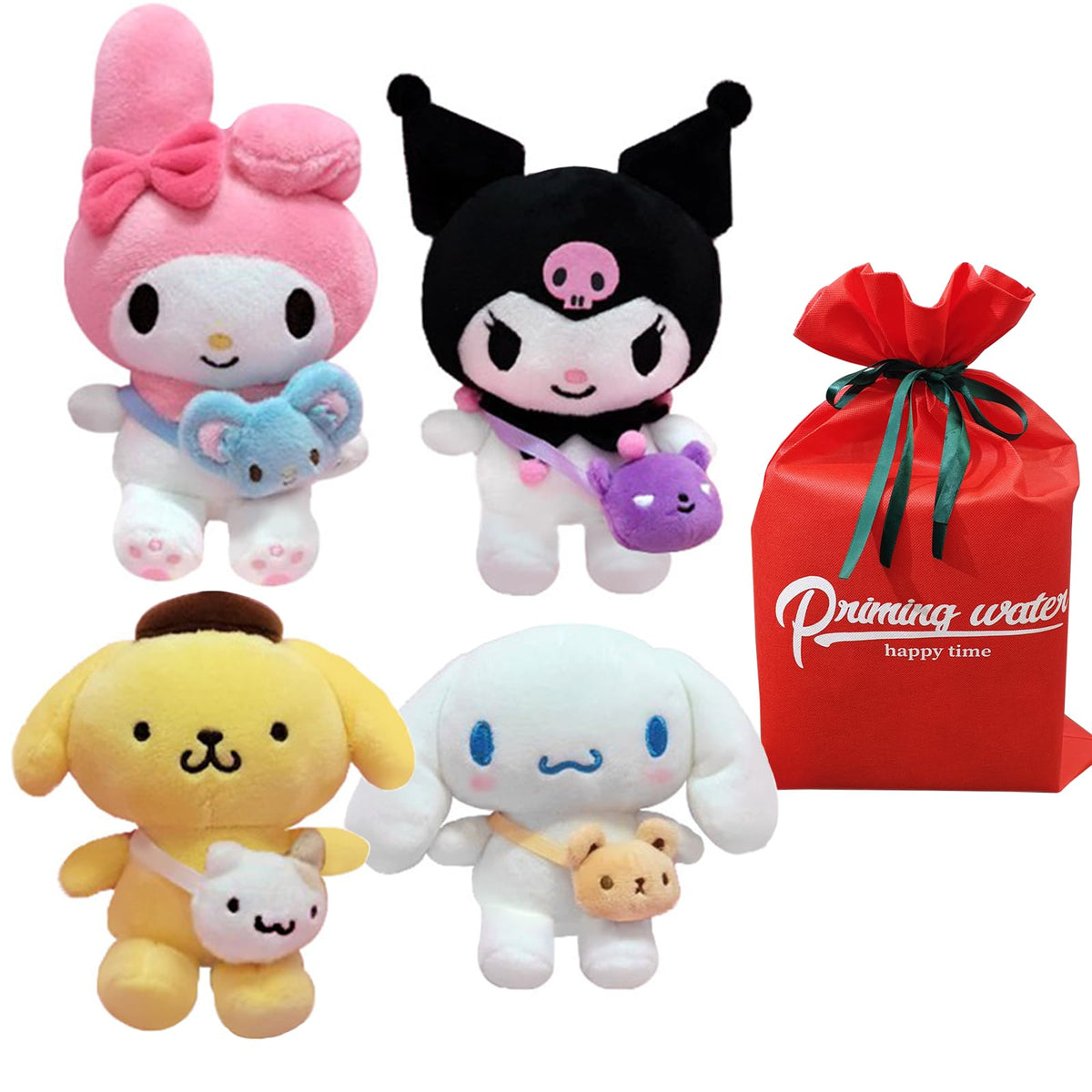 priming water Friends bag hook Cutie For Animal Hello Kitty Friends Character Plush Bag Clip Keychain Backpack Hanger 1PC 4.7in(5set)