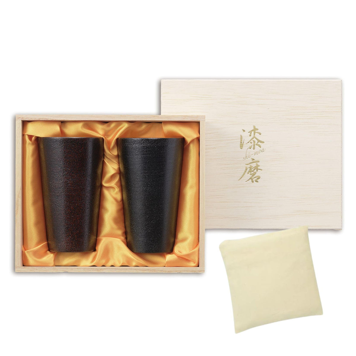J-kitchens-SimpleBag Tsubame Yamanaka Lacquer Tumbler, 2 PC Oboro (Red/Black) Lacquer, 300cc/SimpleBag Made in Vietnam/Lacquer Polish, Made in Japan