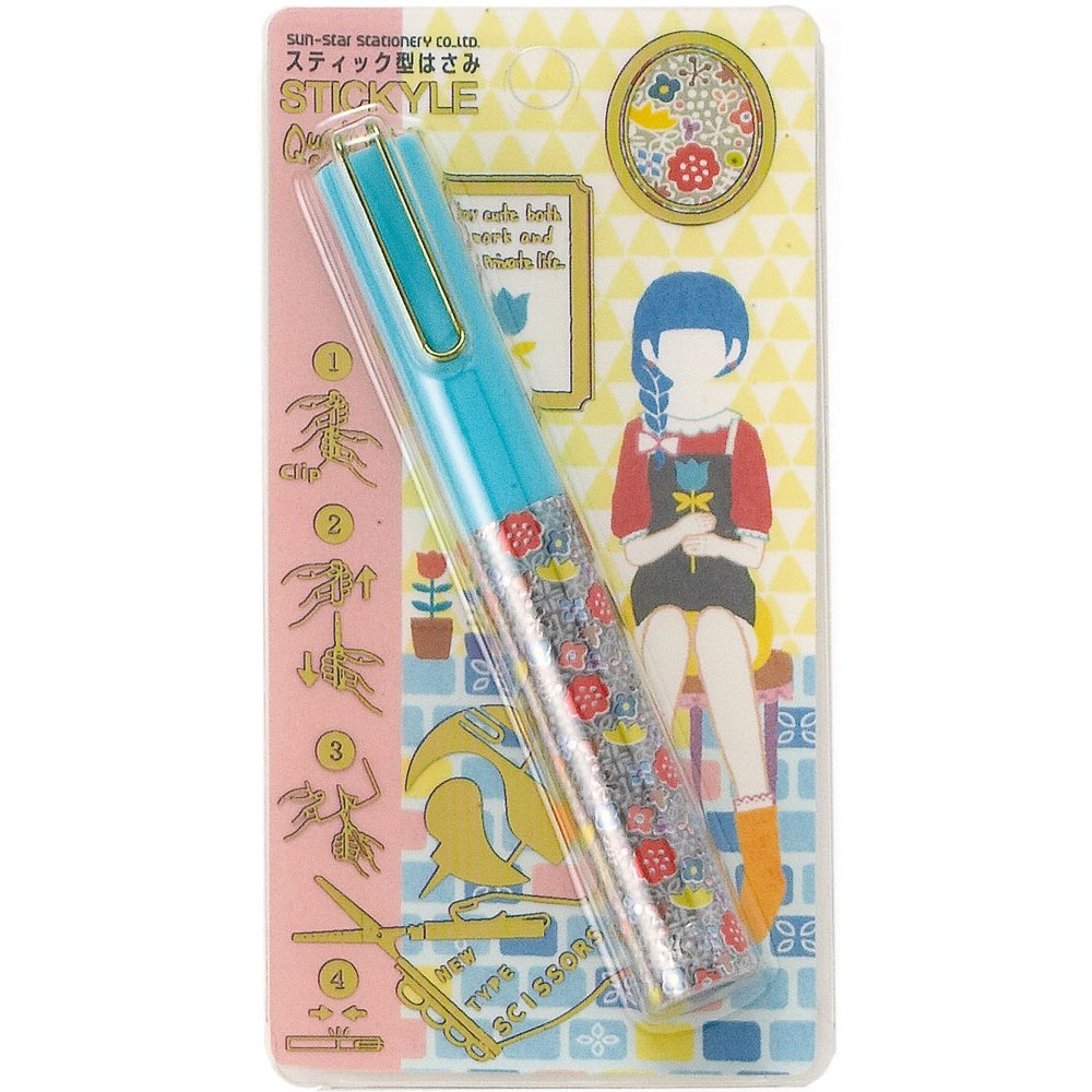 Sun-Star Stickyle Pen-Style Scissors - Flower