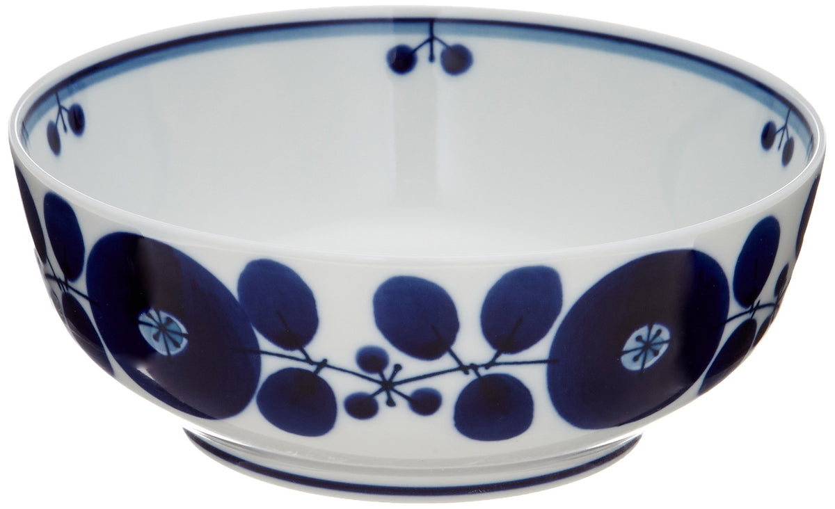 Hakusan Pottery Ball, Blue, Bloom, Medium, Approx. 6.1 x 2.4 inches (15.5 x 6 cm), Hasami Ware Made in Japan