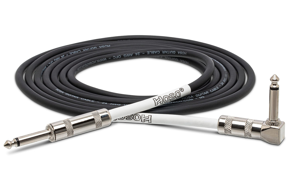 Hosa GTR-205R Guitar Cable, Straight to Right-Angle, 5 Feet