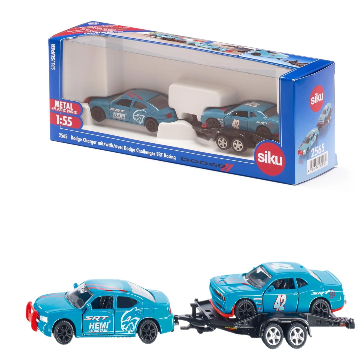 Siku Dodge Charger with Dodge Challenger SRT Racing