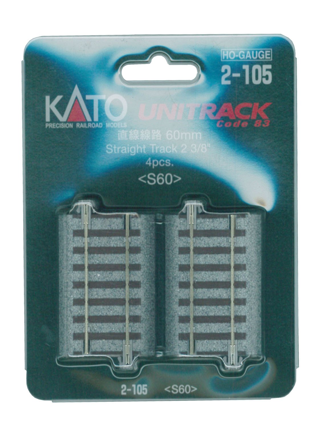 Kato USA Inc. HO 60mm 2-3/8 Straight 4 KAT2105 HO Track