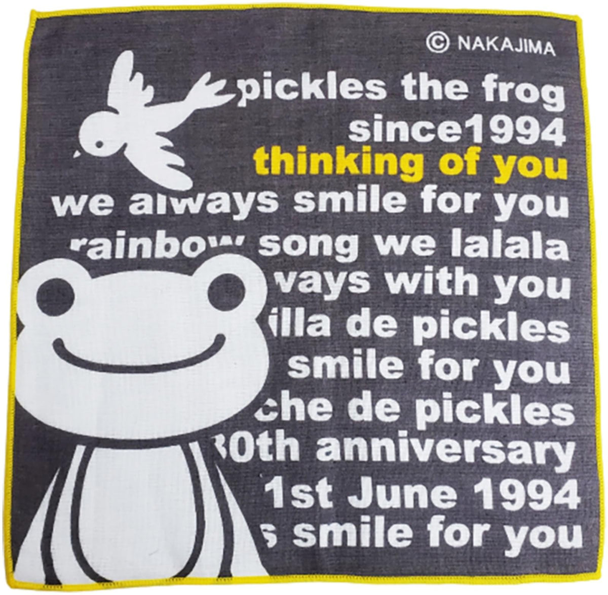 Nakajima Corporation Pickles Always Smile Wording Handkerchief Towel 196569-24