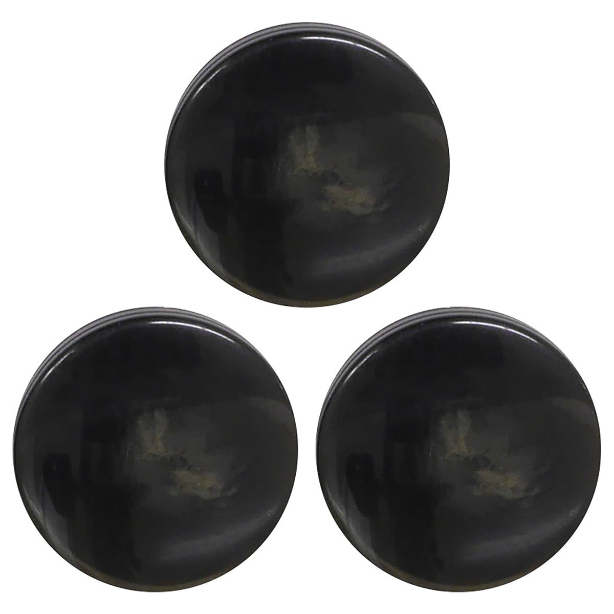 Bell Art AZOHP-3016 Polyester Buffalo Button 1.0 inch (25 mm) 3 Pieces Col.09 Black