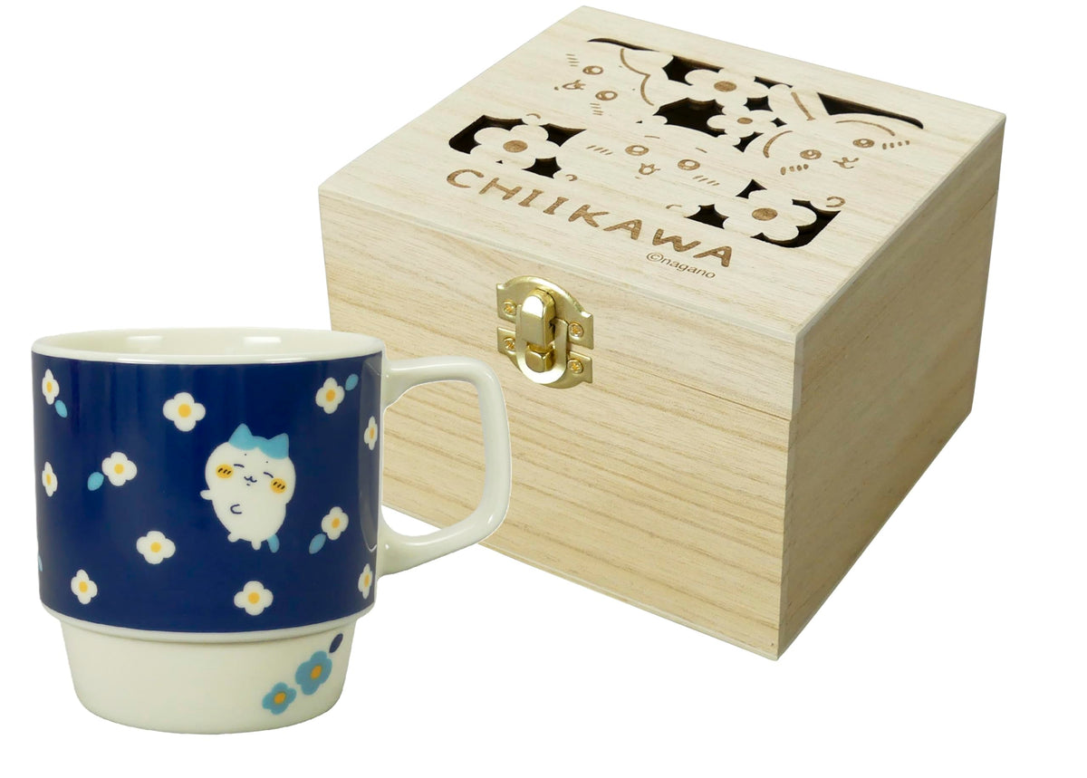 Chiiwaa CKW22-11H Officially Licensed Bee Blossom Mug, Wooden Gift Box, Large, 11.5 fl oz (340 ml), Diameter Approx. 3.5 x 3.5 inches (9 x 9 cm), Flower Garden, Women's Gift, Birthday Tableware