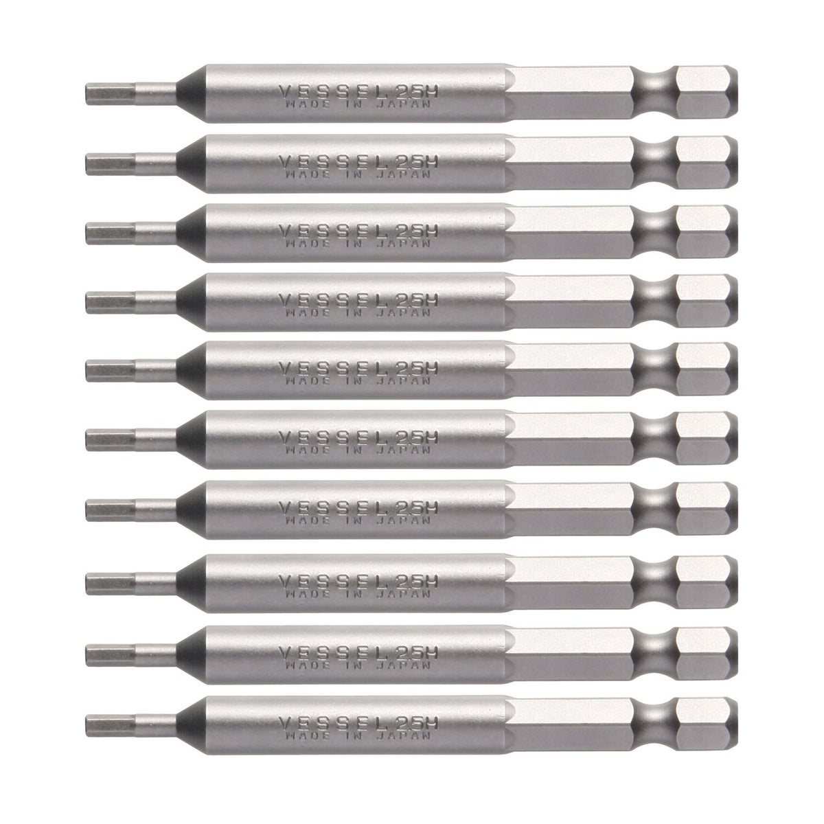 Vessel Hex Bit B35, Opposite Side 0.1 x 3.0 inches (2.5 x 75 mm), Hardness, Set of 10, Hex Hole, Bolt Screw ZP
