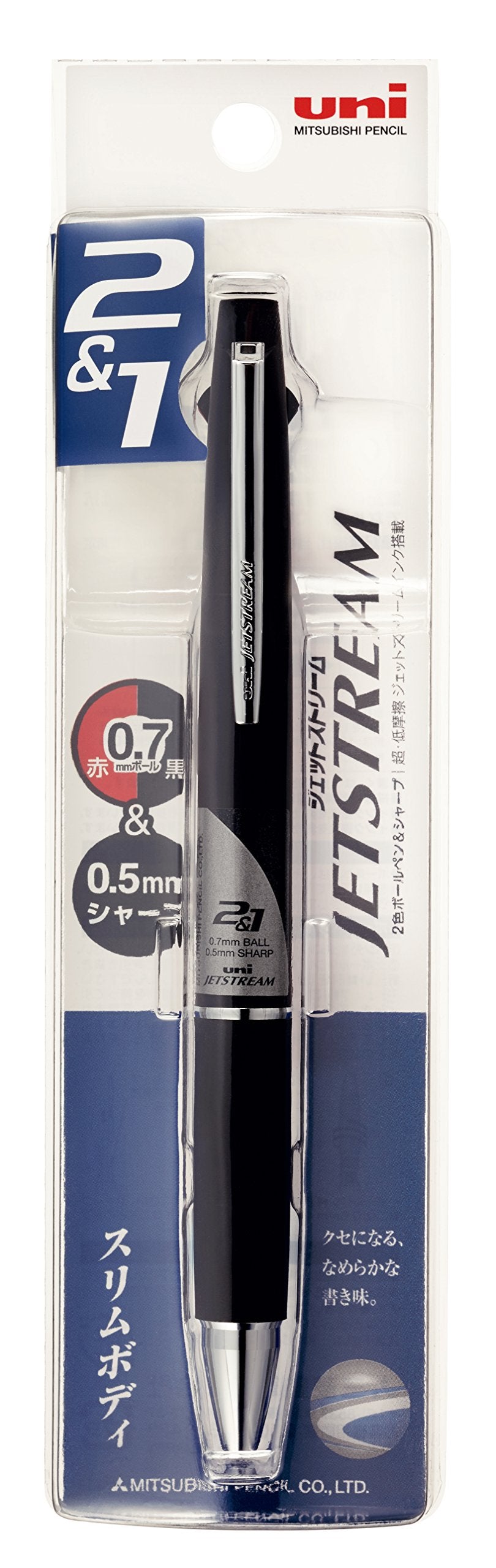 三菱鉛筆 Mitsubishi Pencil MSXE380007P24 Multifunction Pen Jet Stream 2 & 1 0.7 Black Easy Writing