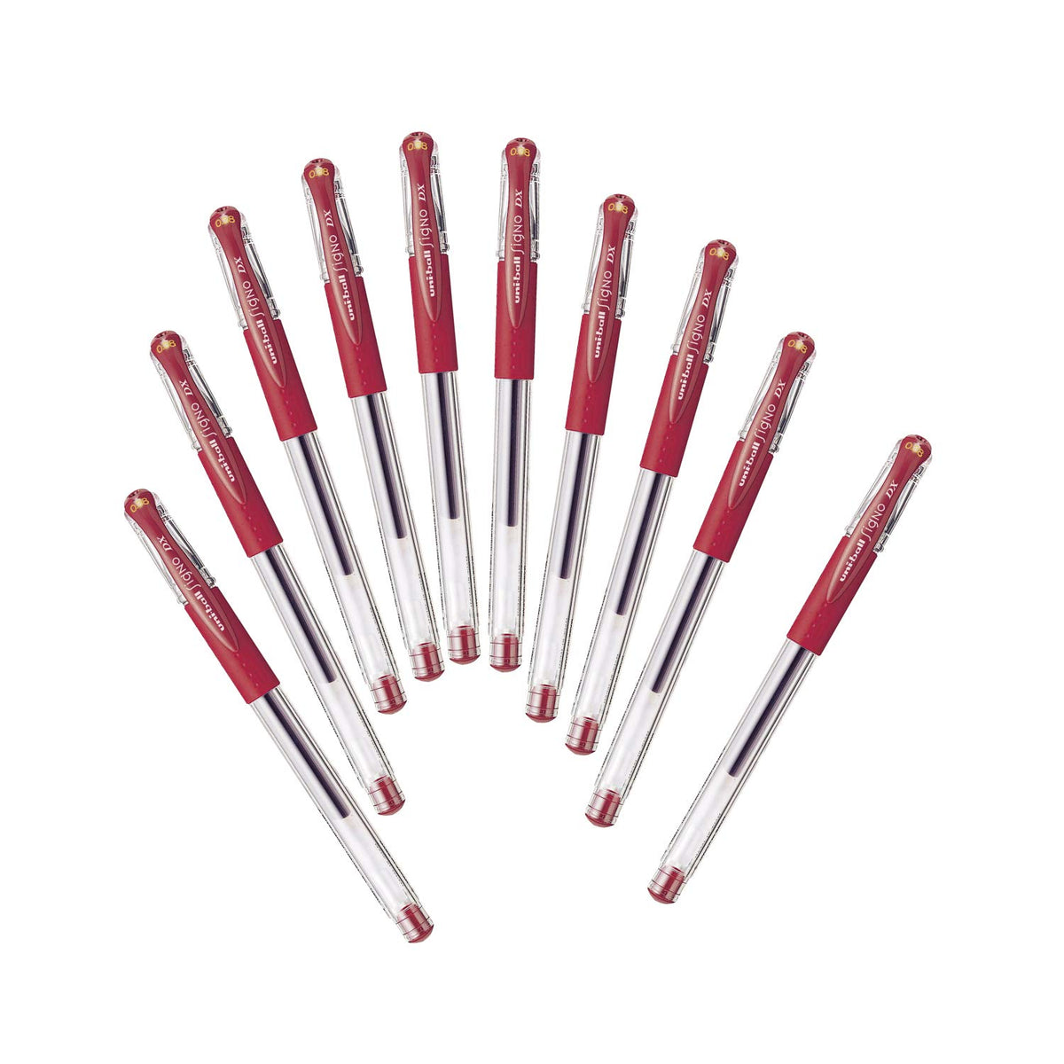 Uni-Ball Signo Snap Cap Gel Ink Ballpoint Pen, 0.38mm Extra Fine Point, Bordeaux Black Ink, UM151.60, Pack of 10
