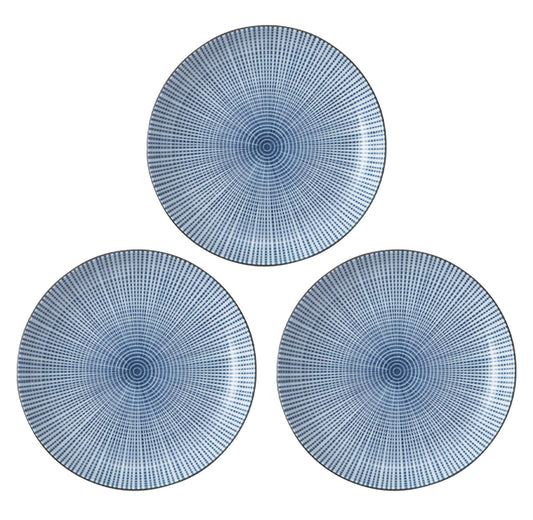昭和製陶 Showa Sei Pottery Sendan Tokusa 5.0 Plates, Set of 3, Diameter 6.2 x 1.0 inches (15.7 x 2.5 cm), Mino Ware, Made in Japan, Dishwasher Safe
