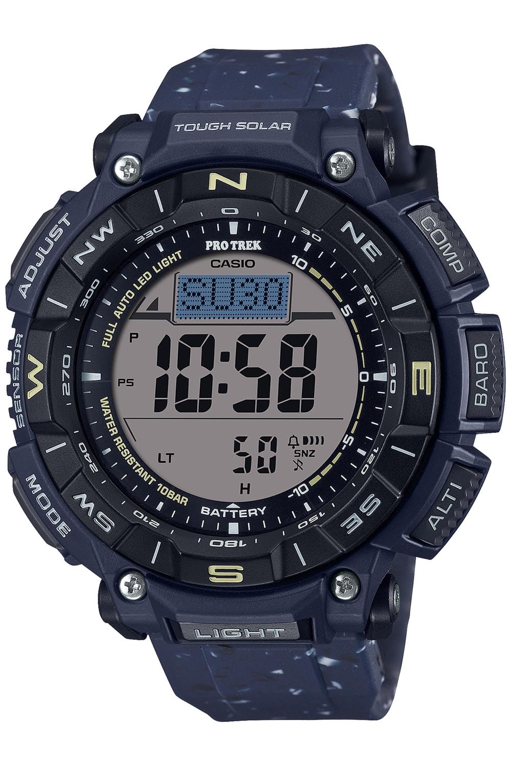 Casio PRG-340 Pro Trek Climber Line Wristwatch, Solar, Biomass Plastic, navy, PRG-340SC-2JF