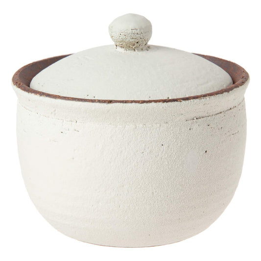 Hechimon MR-3-3536 Shigaraki Ware Absorbs Moisture and Maintains Smooth Salt Pot, Large, White, Canister, Ceramic, Storage Container, Salt Container, Made in Japan