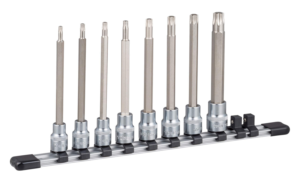 TONE 3/8" Drive Torx Bit 8 Piece Socket Set with Holder HTX308L