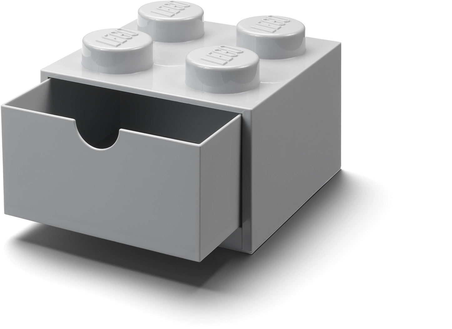 LEGO Brick Drawer 4 Knobs 1 Drawer Storage Box 6.22 x 6.22 x 4.45 in Grey