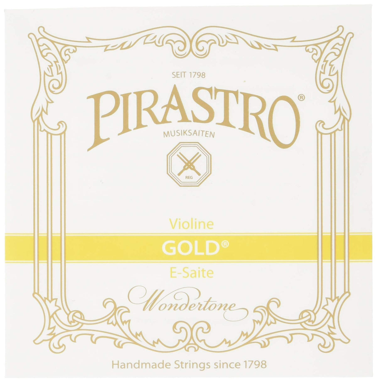 PIRASTRO Gold E3158 E-Wire Loop End, Gold Violin Strings (Set of 2)