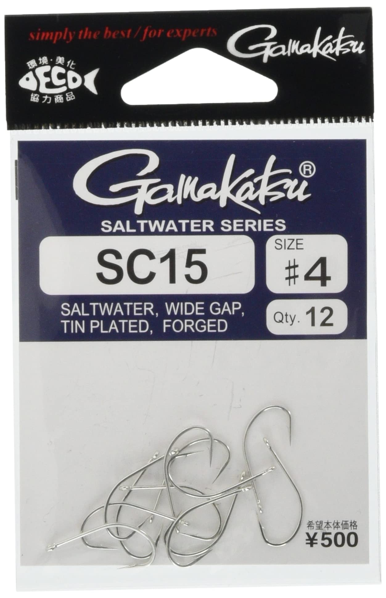 Gamakatsu 67702 Fly Hooks, SC15, No. 4, 12 Pieces, Silver