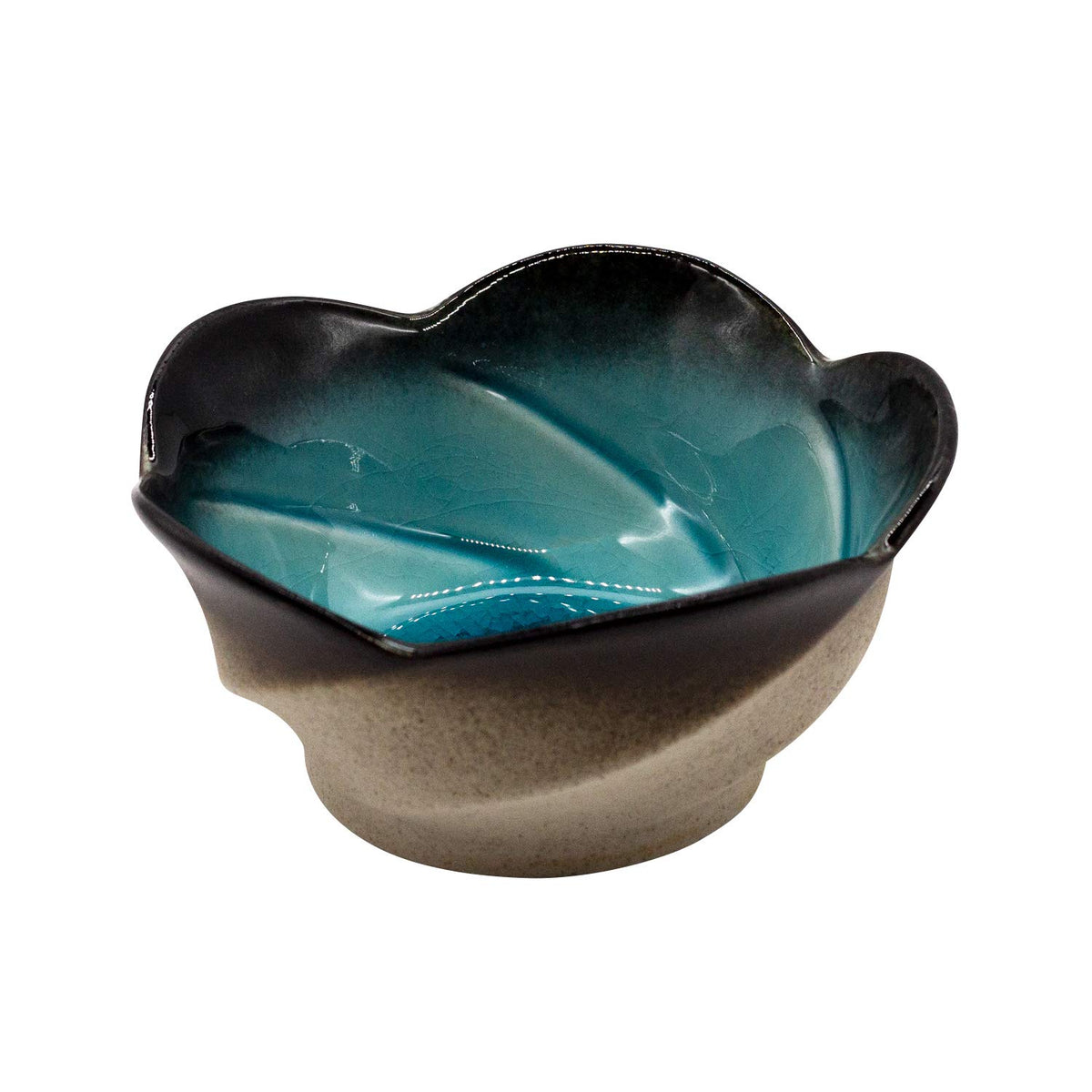 Utsuwa Luan 520-0155 Mino Ware Yamasaki Kiln Flower Shape, Small Pot, 4 Size, Diameter 4.7 inches (12 cm), Turkey, Light Blue