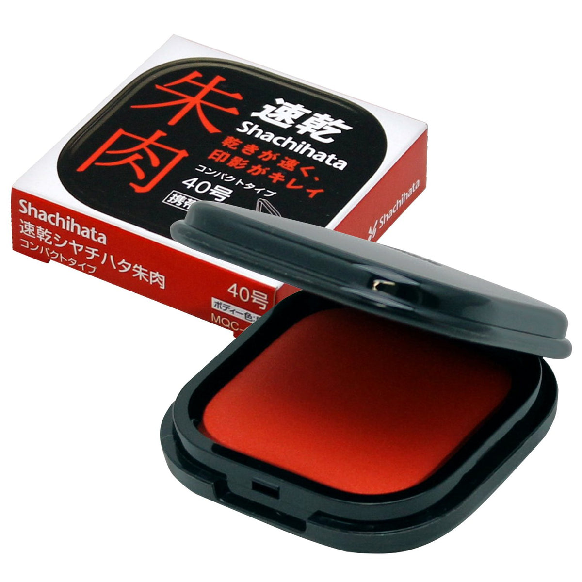 Shachihata MQC-40-1 Quick-Drying Vermilion Compact Type No. 40 Black