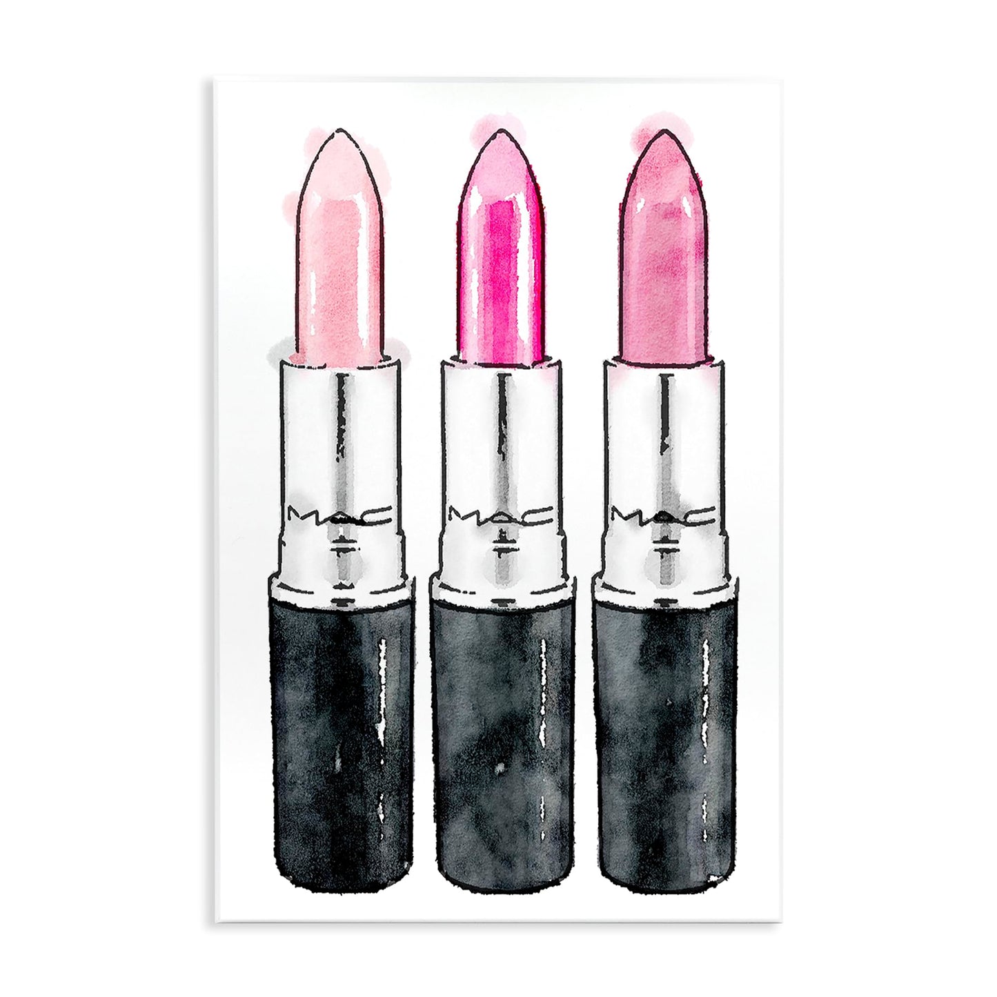 The Stupell Home Decor Collection Three Pink Lipsticks Wall Plaque Art, Multi-Color