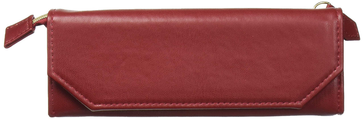 SUN-STAR ”meganemo” Pencil Case with Eyeglass Case, Sunglasses Case Box, Spectacle Case, W7.1 x H2.6 x D2.2 inch, Red