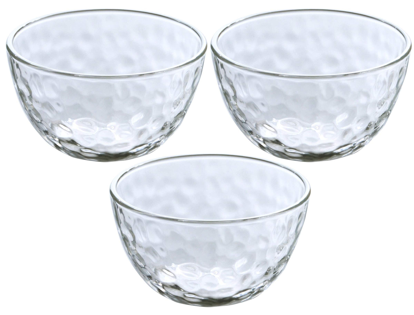 東洋佐々木ガラス Toyo Sasaki Glass P-54325-JAN Small Bowl, Approx. φ3.7 x 2.2 inches (9.4 x 5.5 cm), Gravee 9 Ball, Made in Japan, Dishwasher Safe, Pack of 3