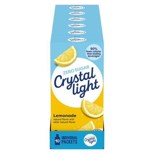 Crystal Light Drink Mix, 120 Packets, for Convenient On-the-Go Flavorful Hydration, Lemonade Natural Flavor with other natural flavor, Zero Sugar, 0.14 oz each