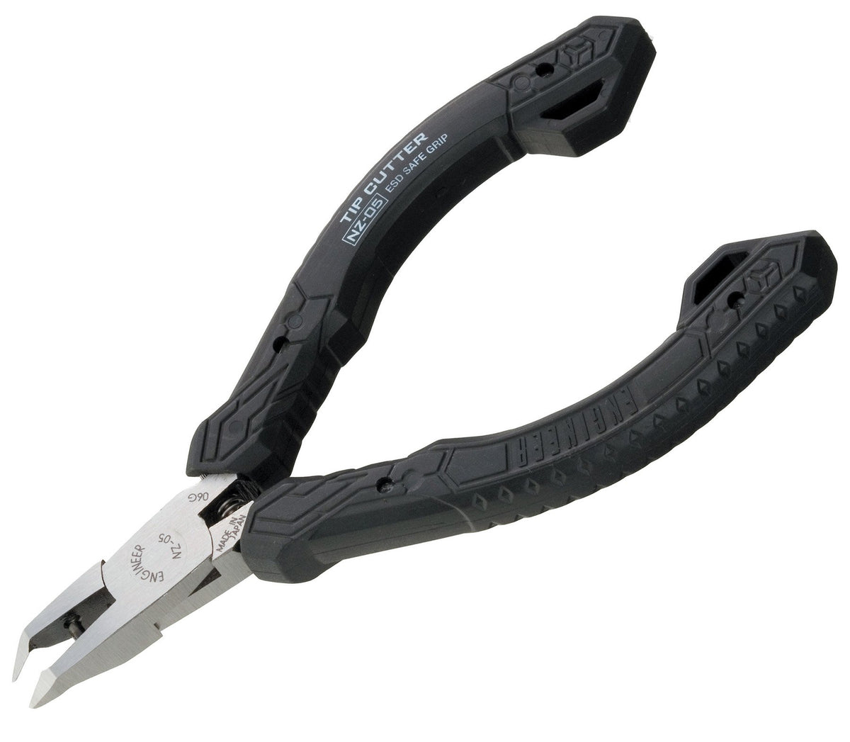 ENGINEER 123mm Full Flush Cut Chip Cutters. Made in Japan. 45 Degree Angled Jaws Cutting Pliers for Removing ICs, Chip Resistors, Electronic, SMD Components. NZ-05
