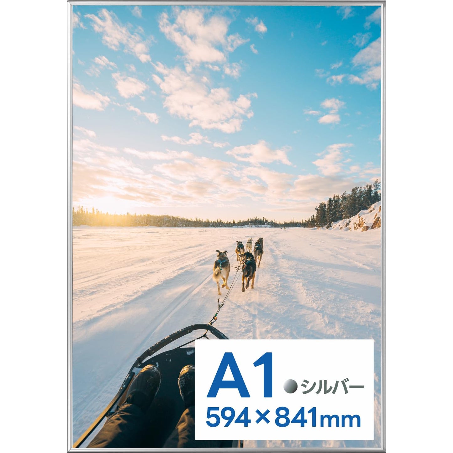Kenko NAPT-A1-SV Aluminum Poster Frame for Posters, UV Protection Plus, A1 Silver, Front Open Type, Made in Japan
