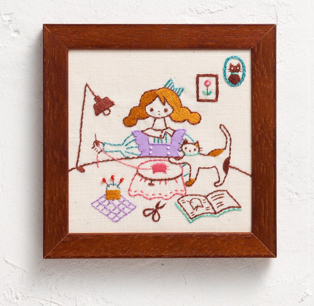 Cosmo Lecien Sewing 833 Embroidery Kit for Living with Cats