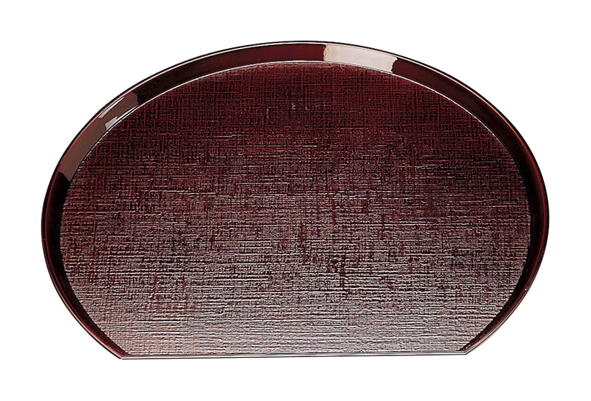 Fukui Craft Size2 Grain Half-Moon Serving Tray-Russet 0.7 X 14.2 X 12.4