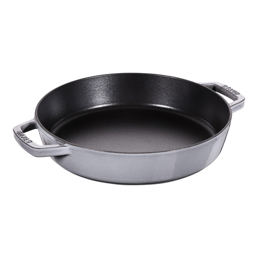 STAUB Cast Iron Frying Pan with Two Handles, Graphite Grey, 26 cm