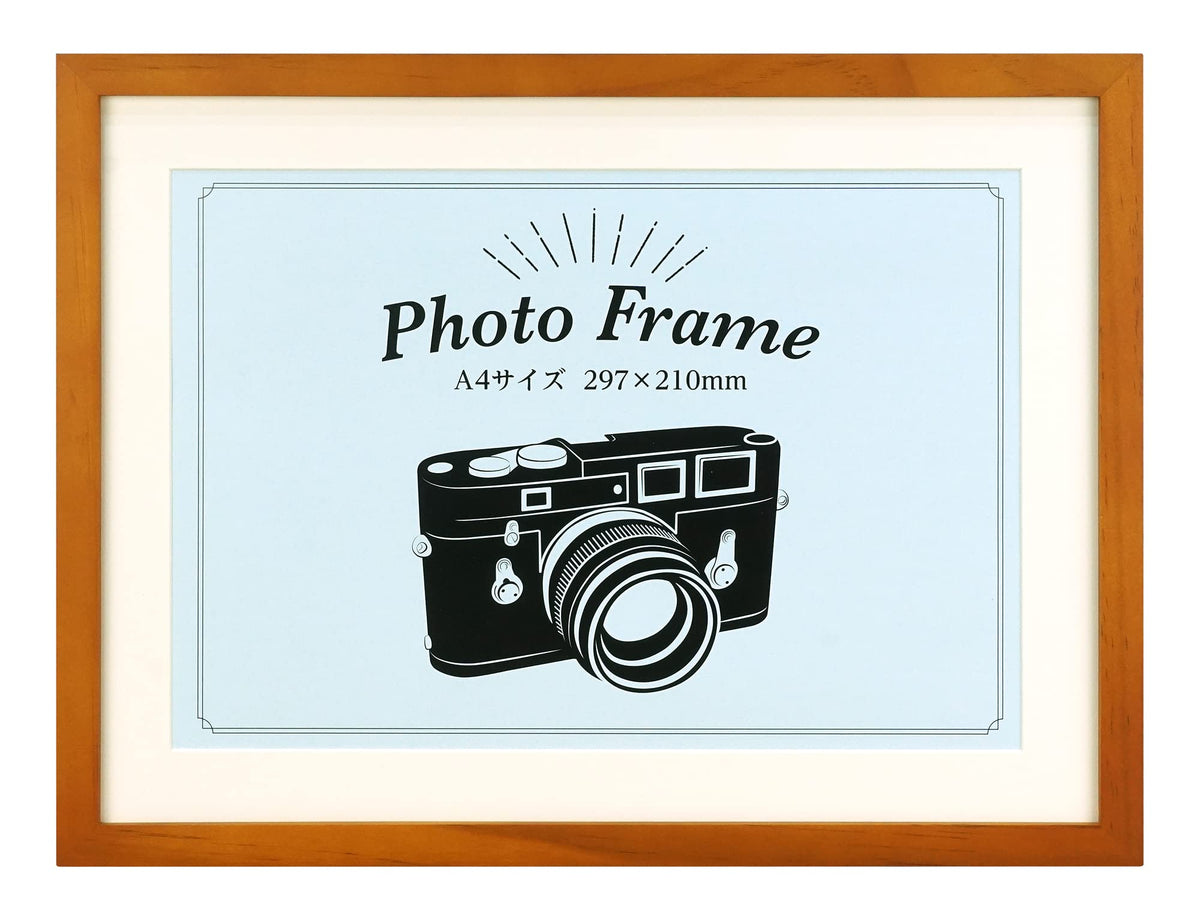 万丈 VANJOH 105868 Wood VK Frame A4 Brown Picture Frame, for Both Vertical and Horizontal Use, Hanging Only
