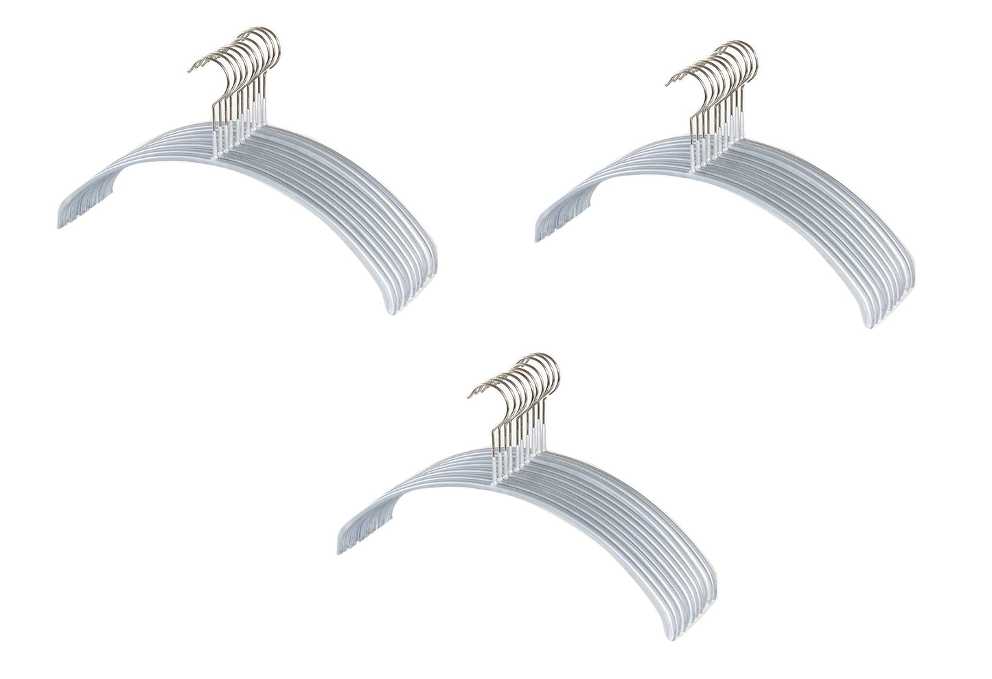 Mawa 111510 Non-Slip Hangers, Human Body Hangers, Set of 30, Silver
