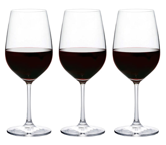 ADERIA 8616 IPT Plaisile Bordeaux Wine Glass, 18.9 fl oz (535 ml), Dishwasher Safe, Set of 3, Made in Japan, Fashionable, Red Sake Cup, Break-Resistant, Restaurant, Bar, Banquet, Simple, Everyday Use,