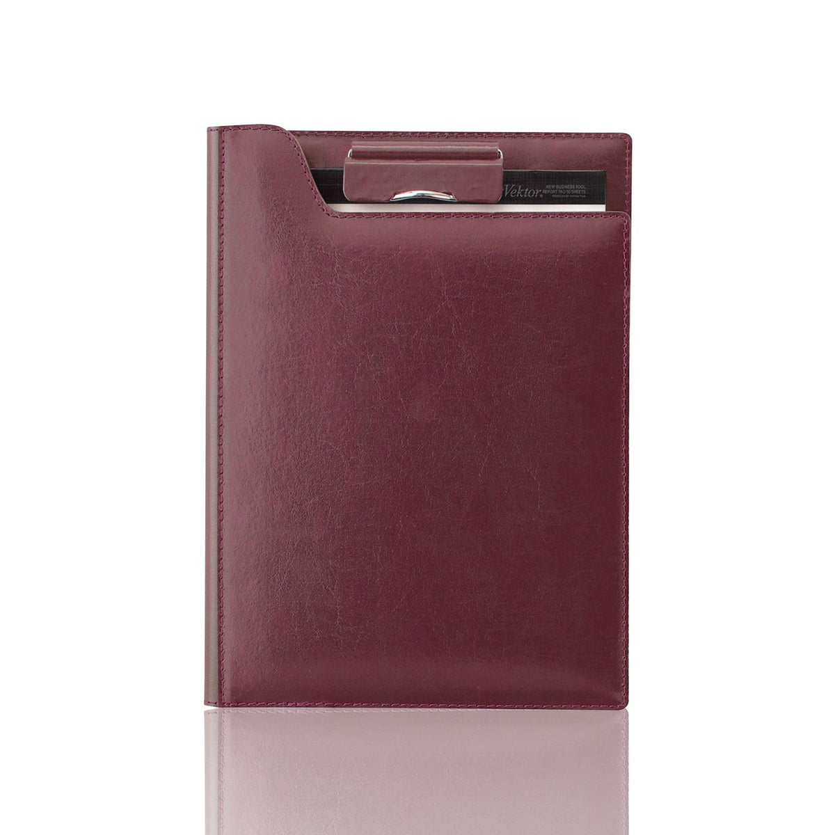 Raymay Fujii ZVF605Z Clip File, ZeitVektor A5, Leather, Wine