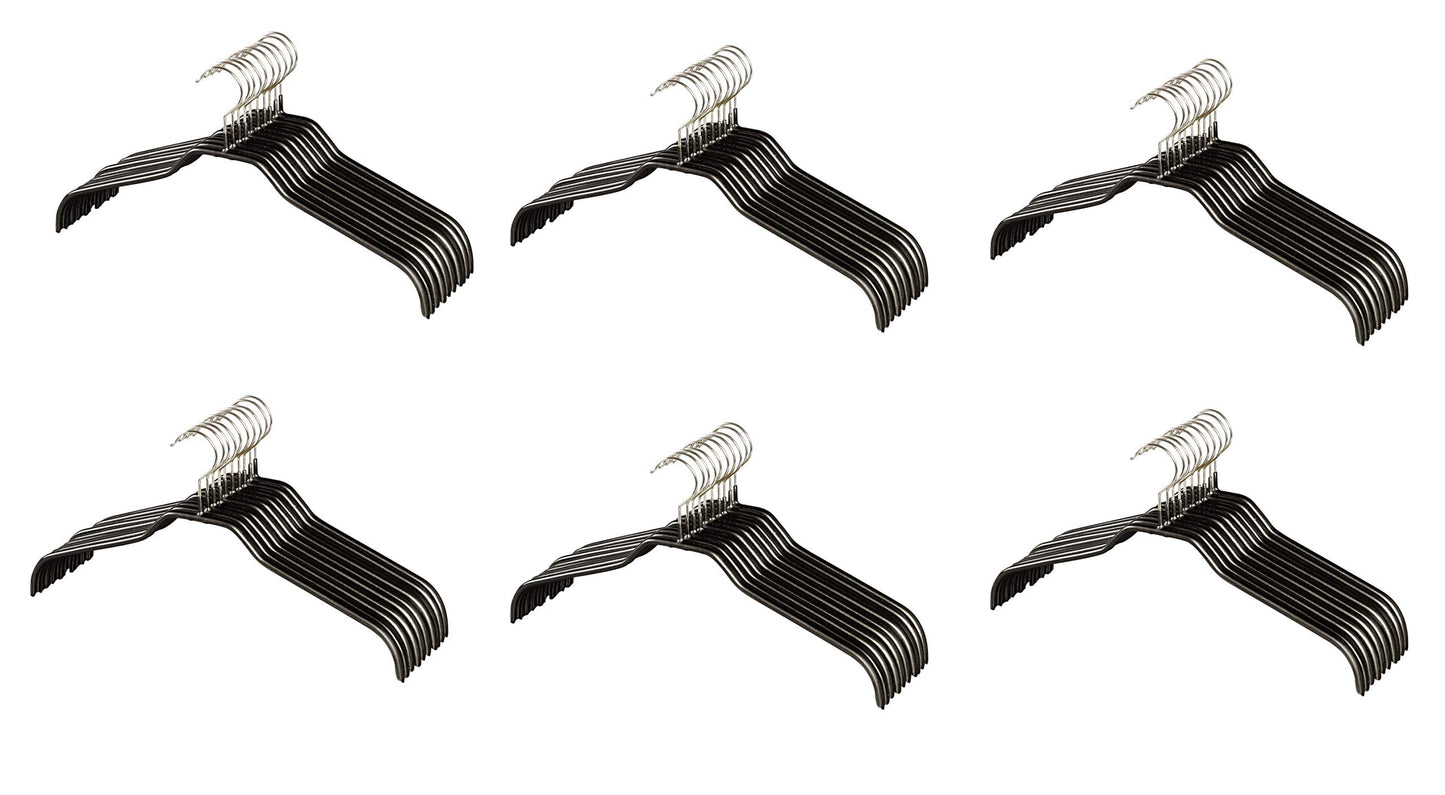MAWA 119613 Non-Slip Hanger, Women's Hanger, Set of 60, Black, 15.7 x 7.9 x 0.4 inches (40 x 20 x 1 cm)